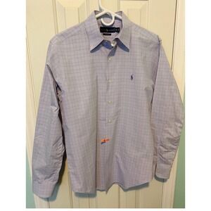 Ralph Lauren And Saks Men's Plaid Button-down Shirts Size Medium 16 34/35 Lot 3